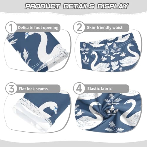 White Swan Blue Pond Girls Leggings Athletic Pants Tights Stretch Bottom3