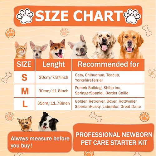 Image of Newborn Puppy Collar Set of 12 with Numbered Tags & Weight Tracker Chart, Soft Adjustable Kitten Collar, Puppy Collars for Litter, Whelping Supplies for Kitten Small Dogs (S /M /L) (L)
