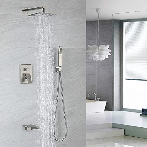 Système de douche dissimulé noir 8" pour rénover votre espace bien-être de style spa à la maison