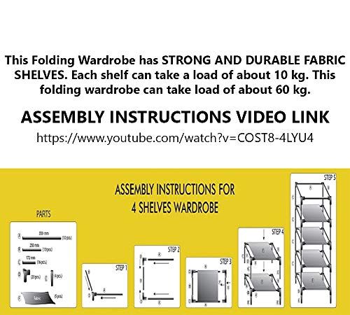 Image of Little One'S | 4 Shelves Baby Foldable Wardrobe | Aquatic Red (Made In India) - Fabric