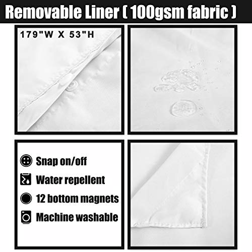 image for Barossa Design Hotel Style Shower Curtain with Snap-in Fabric Liner, 1