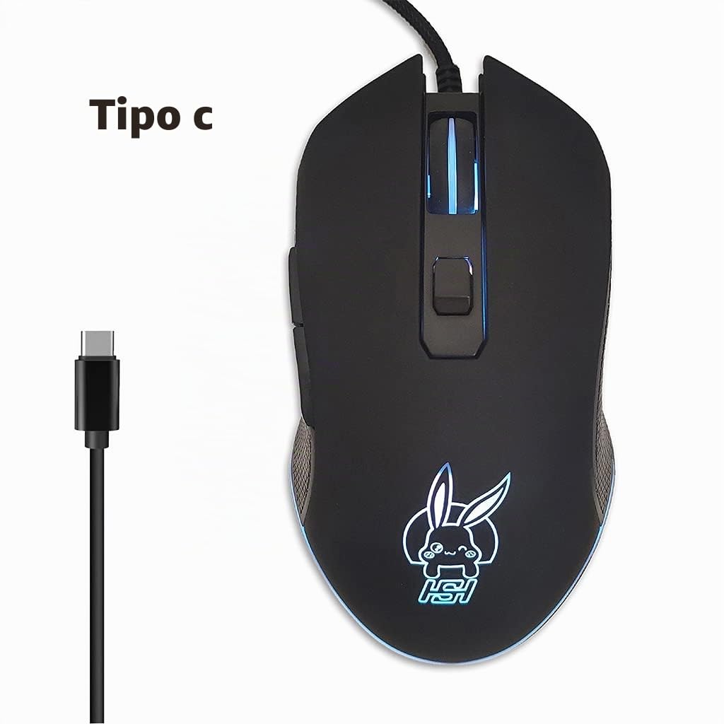 USB C Gaming Regolabile DPI 800-2400 Mouse Luce per PC Computer Portatile per Ufficio