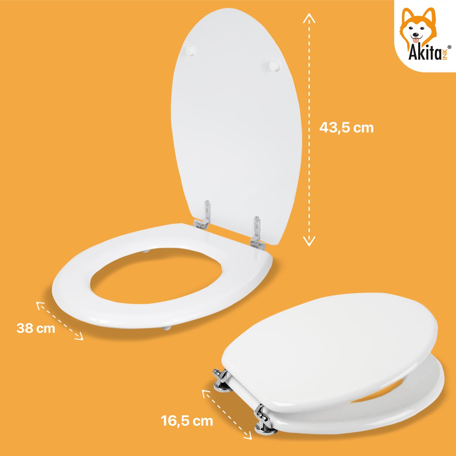 Copriwater Universale Tavoletta Copri WC In Legno MDF Bianco Coperchio Sedile Water Per Bagno - Foto 2