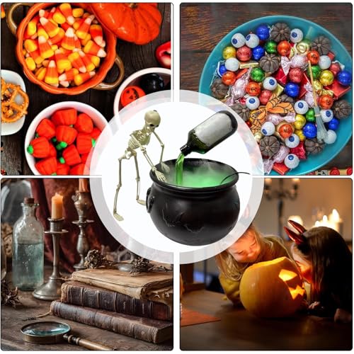 Chaudron de sorcière d'Halloween avec squelette pour ornements de table - 5