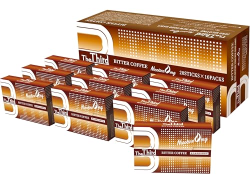The Third ザ・サード ニコチンゼロ 0mg 国産茶葉 加熱式たばこ 禁煙 ニコチンレス 禁煙グッズ タール無し (1カートン, ビターコーヒー)