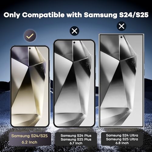 Image of AACL Screen Protector 2 Pack for Samsung Galaxy S25 S24 Glass | 9H hardness tempered glass resists daily scratches and wear for long durability