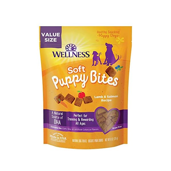 Wellness-Soft-Puppy-Bites-Natural-Grain-Free-Treats-for-Training-Dog-Treats-with-Real-Meat-and-DHA-No-Artificial-Flavors-Lamb-Salmon-8-Ounce-Bag