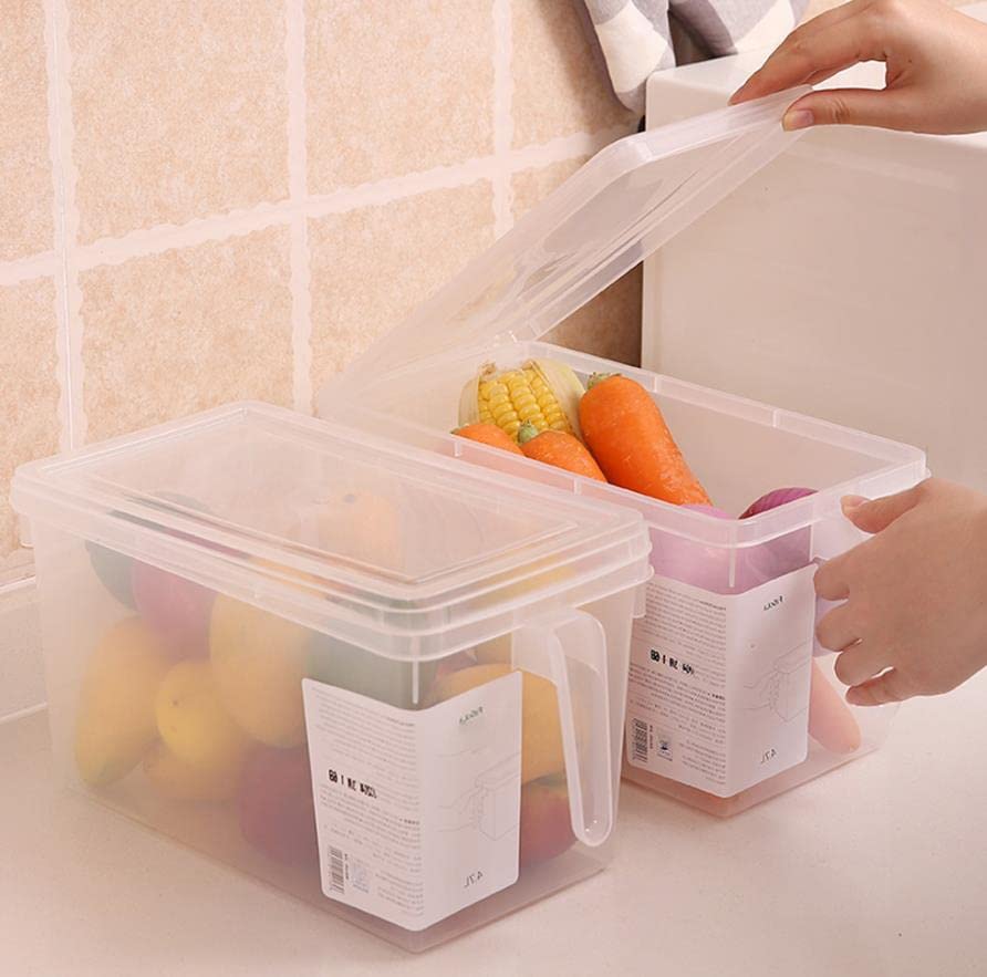 Caja de almacenamiento para refrigerador, caja de almacenamiento apilable con tapa, caja de almacenamiento para congelador para huevos, frutas y verduras, caja de plástico para refrigerador, caja de