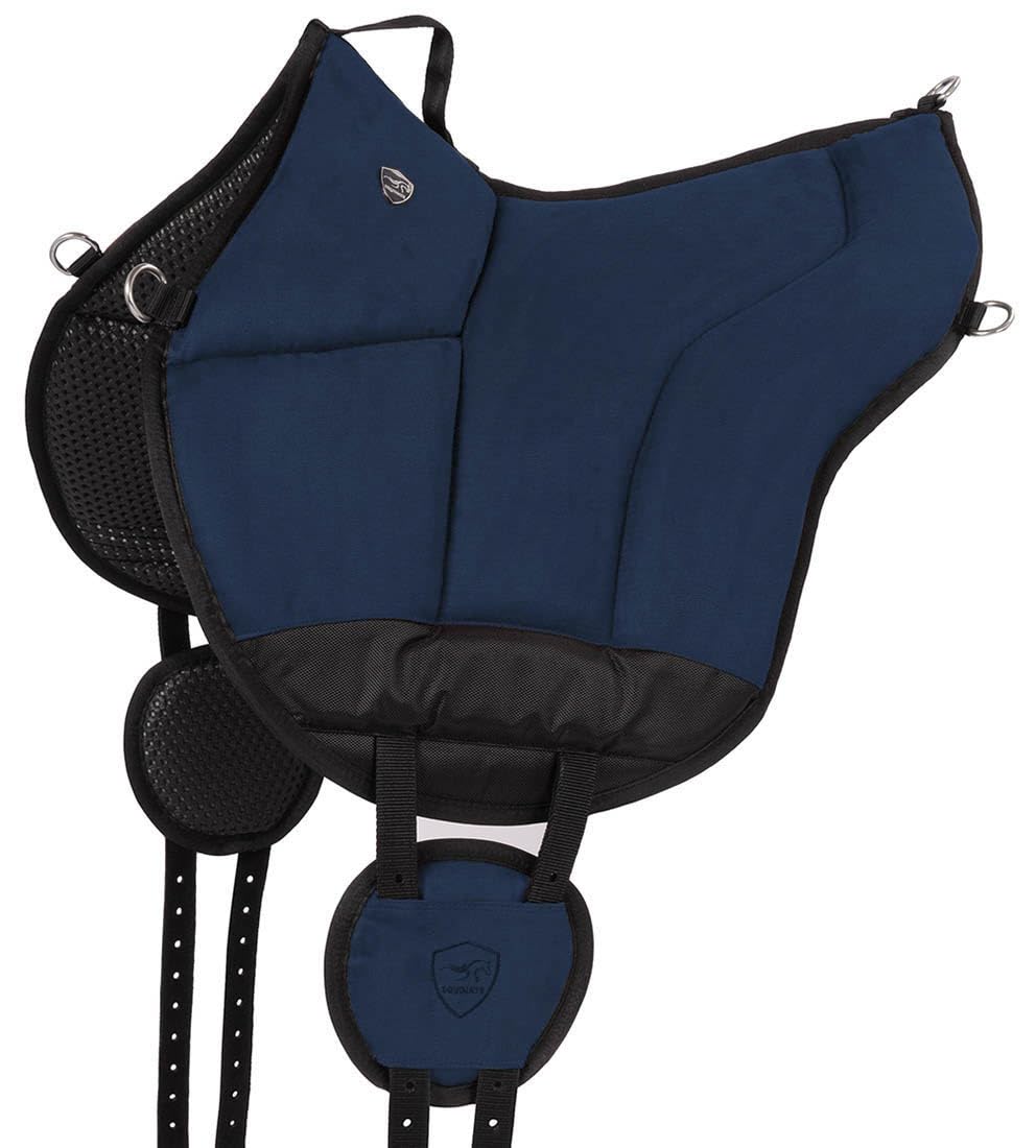 Equinate Toledo Tapis d'équitation en microfibre bleu marine – Tapis de bareback avec dessous en néoprène facile d'entretien – Coussin d'équitation sans arbre