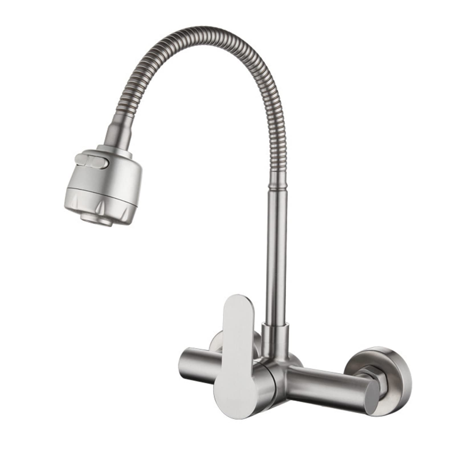 Robinet d'évier de cuisine eau chaude et froide en acier brossé durable