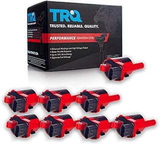 TRQ 8 Piece Premium High Performance Ignition Coil Round Style Kit Set for 2016-2018 Camaro / 2014-2018 Corvette / 2014-2018 Sierra 1500/2014-2018 Silverado 1500/2015-2018 Suburban