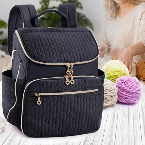 MYBAGZING Mochila grande de crochê, organizador de bolsa de crochê, organizador de armazenamento de