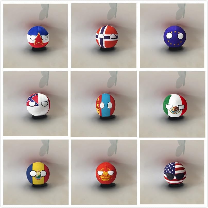 Peluche Country Ball – Espagne, France, Canada, Congo – 7,9 Ou 3,9 Pouces, Décoratif Et Câlin