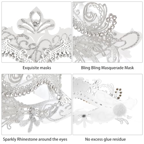 Image of Coddsmz Couple Masquerade Mask Set - Venetian & Mardi Gras Mask for Women & Men