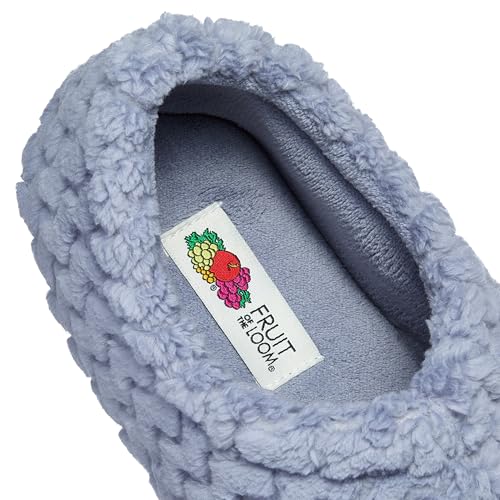 Fruit of the Loom Women's Fuzzy Chevron Memory Foam Indoor/Outdoor House Shoes, Blue, 9-10 - image 6