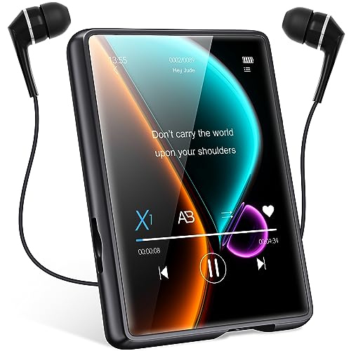 MECHEN 32GB MP3 Player with Bluetooth 5.0，2.4" Full Touch Screen HiFi Sound Music Player with Speaker，FM Radio，E-Book，Line-in Recording，Support up to 128G. (M3-MYBlack)