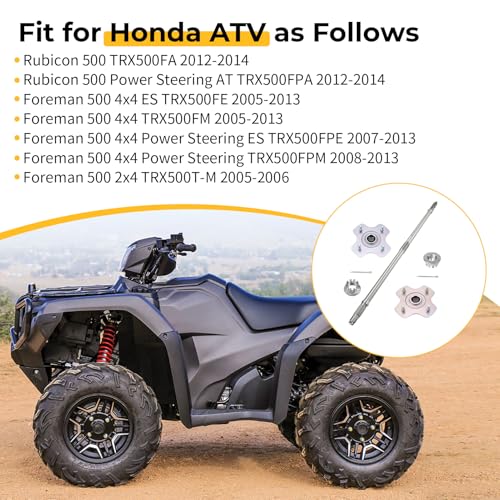 M MATI Rear Axle Shaft & Rear Left&Right Wheel Hub For Honda Rubicon 500 4x4 2x4 TRX500FA TRX500FE TRX500FM TRX500T-M 2012-2014 42311-HR0-F00 42610-HP0-A00 42620-HP0-A00 by M MATI - Image 2
