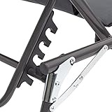 Relaxdays Gartenliege klappbar, Sonnenliege Dach, Deckchair, Sonnenschutz, verstellbar, HBT: 37 x 70 x 200 cm, anthrazit - 4