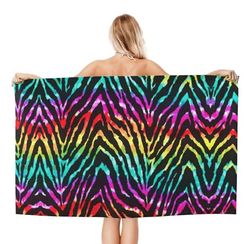 Serviette de bain microfibre de qualité supérieure douce motif zèbre coloré - 3