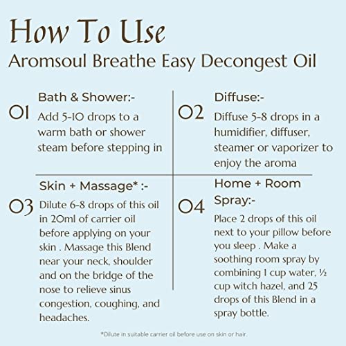 Image of Natural and Pure Breathe Easy Decongest Essential Oil Blend 30 ML for Sinus, Congestion Relief | Peppermint, Eucalyptus, Tea tree, Lemon, Laurel Leaf, Cardamom Oil (Blue)