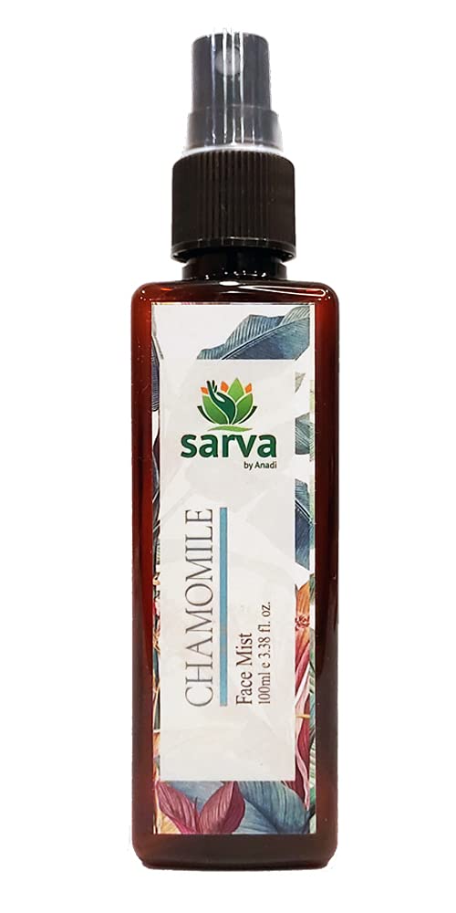 SARVA 100% Pure Organic Chamomile Face Mist Toner with Fresh Aroma (100 ml) | Alcohol free Pore Minimizing Tightening Natural Astringent Toner Spray for Glowing Skin All Skin Types (100 ml)