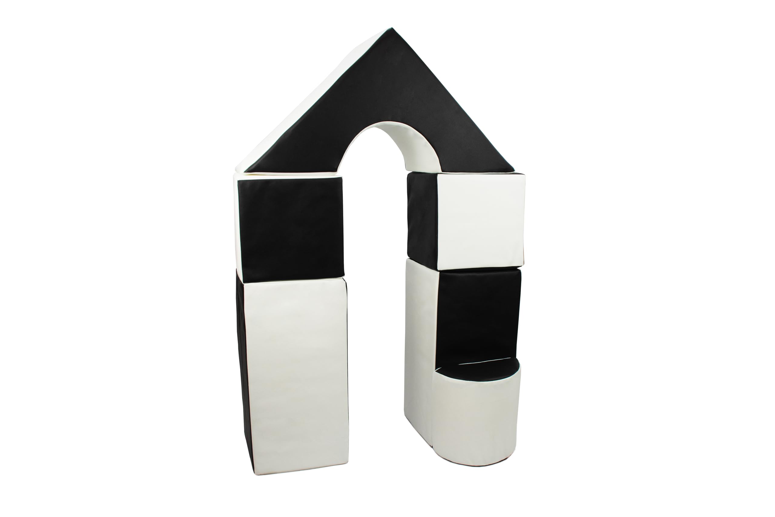 Velinda 6 pcs coloured,building blocks, soft,foam,children,kids, toy,nursery,playgroup (colour: black - white)