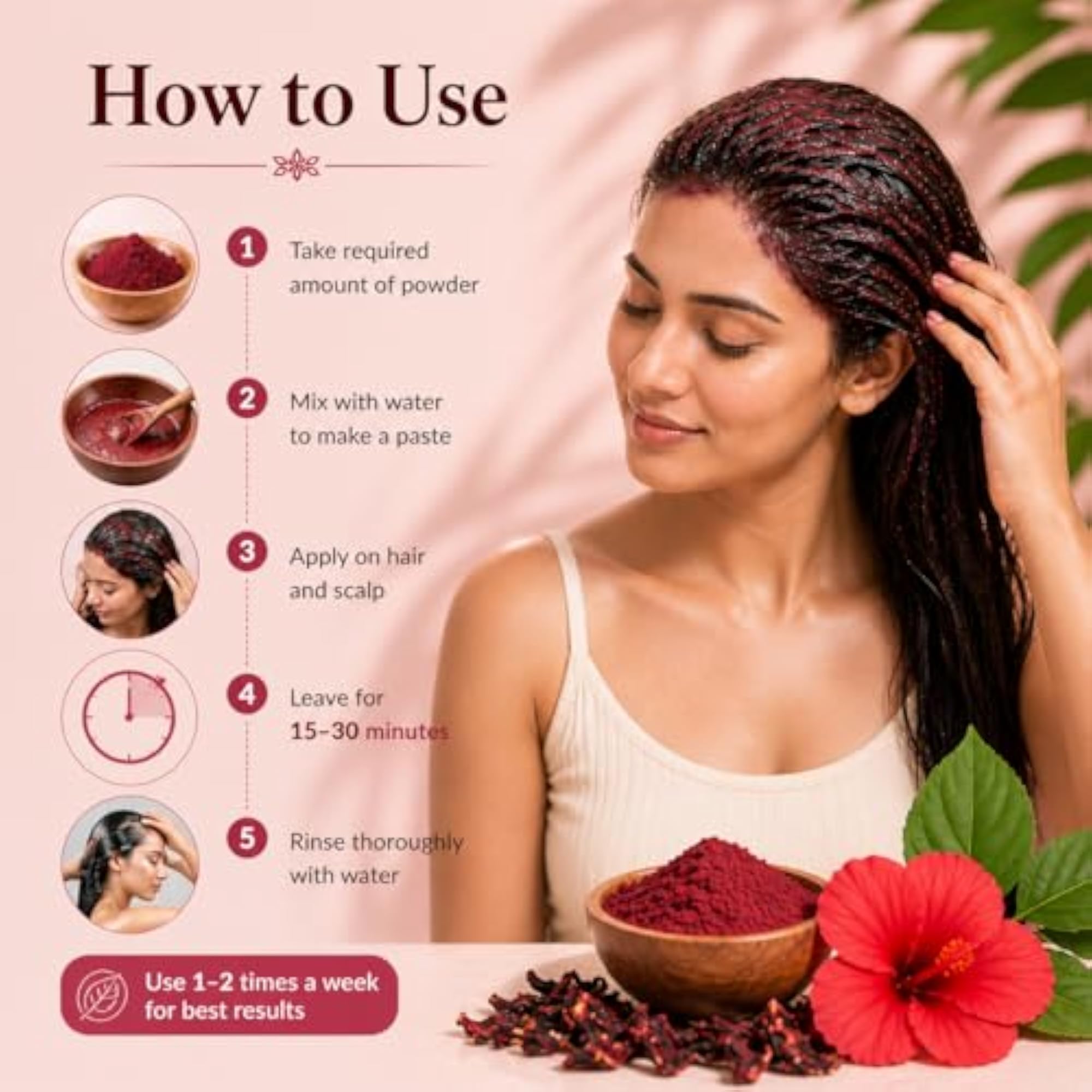Hibiscus Powder for Hair, 100g Natural Care