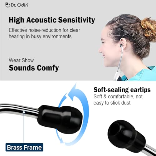 Image of Dr. Odin OED101 LED Sphygmomanometer with OST005 Stethoscope | Combo of Non-Mercury BP Monitor with LED Display & Blacktone Stethoscope for Clinic and Home Use