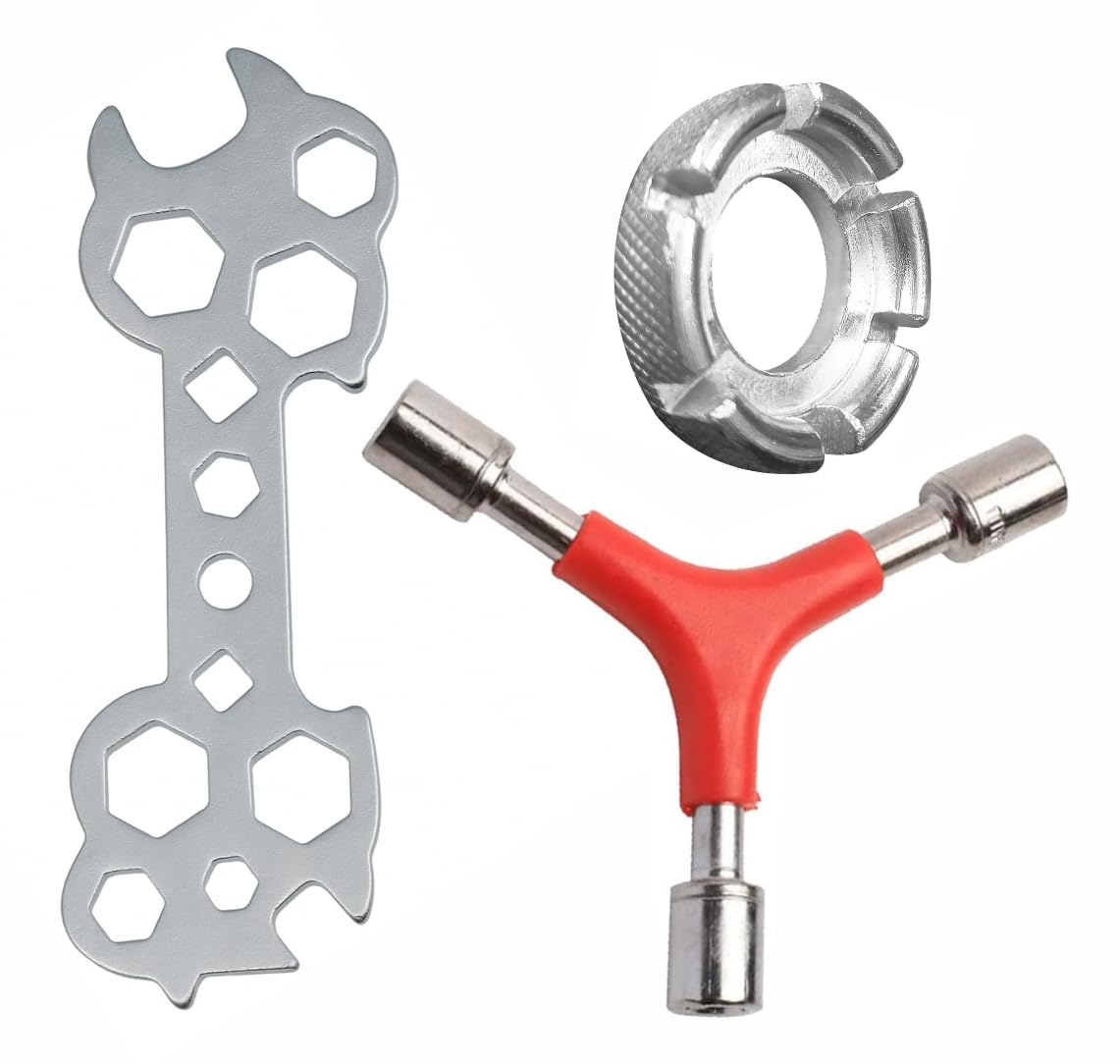 LORWADIYA Bicycle Hex Spanner, Spoke Nipple Key, Socket Wrench 3-Way, Hexagon Wrench Cycle Repair Tool Set Combo-image-27