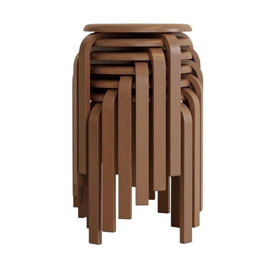 Set di 6 sgabelli impilabili – design moderno rotondo senza schienale per risparmiare spazio in cucina, sala da pranzo, ufficio e all'aperto