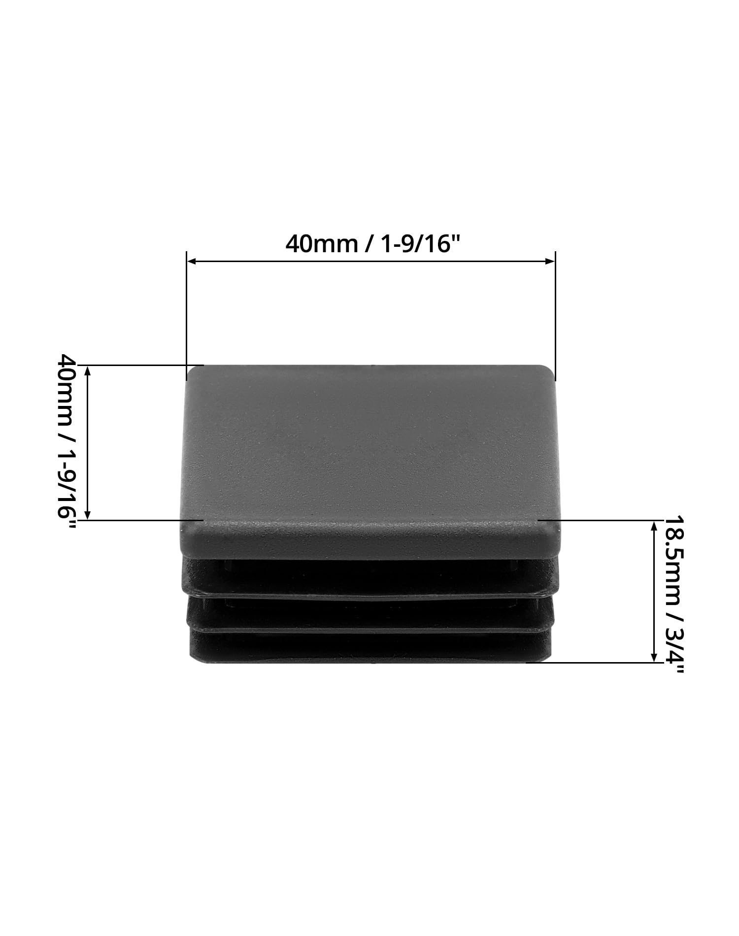 TARROX Afdekdop voor vierkante buis 20x20 mm zwart, 16 stuks kopen