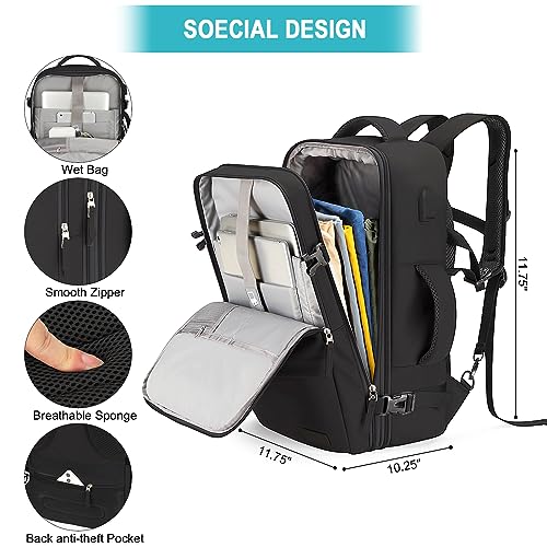 Carry On Backpack, 42L Flight Approved Travel Backpack for Men Women,Airline Approved Gym Backpack Waterproof Business Laptop Daypack Laptop Backpack,Casual Daypack for Business Weekend Hiking - Image 3