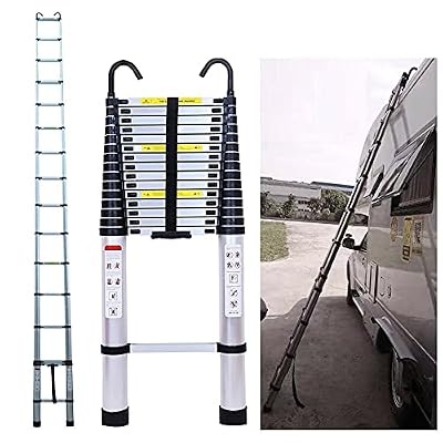 20.34 ft Extension Ladder Aluminum Telescopic Ladder 6.2M with Detachable Hook Multi-Purpose Climb Extendable Step Heavy Duty 330lbs Max Capacity for Home Kitchen Clean