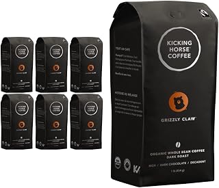 Kicking Horse Coffee grizzly claw, Dark Roast, Whole Bean, 1 lb (Pack Of 6) - Certified Organic & Grizzly Claw, Dark Roast, Whole Bean, 1 lb - Certified Organic, Fairtrade, Kosher Coffee