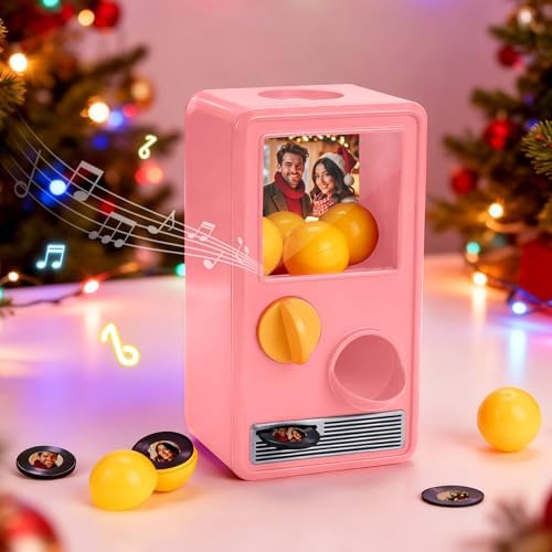 Custom Gacha Machine, Personalized Gachapon Machines That Plays Songs, Toy Capsule Vending Machine with Photo & Music, Record Player with Custom Cd, Customized Gifts Christmas Birthday for Him Her