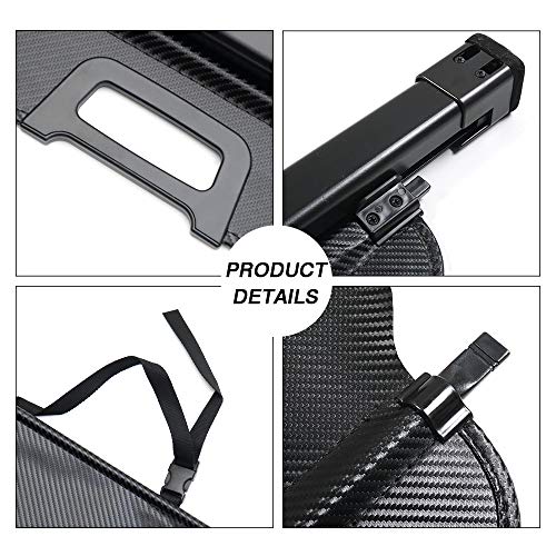 Powerty Compatible With Cargo Cover Toyota 4Runner 2010-2021 2022 2023 Retractable Rear Trunk Security Cover Shielding Shade Black No Gap Carbon Fiber Texture #TOP3