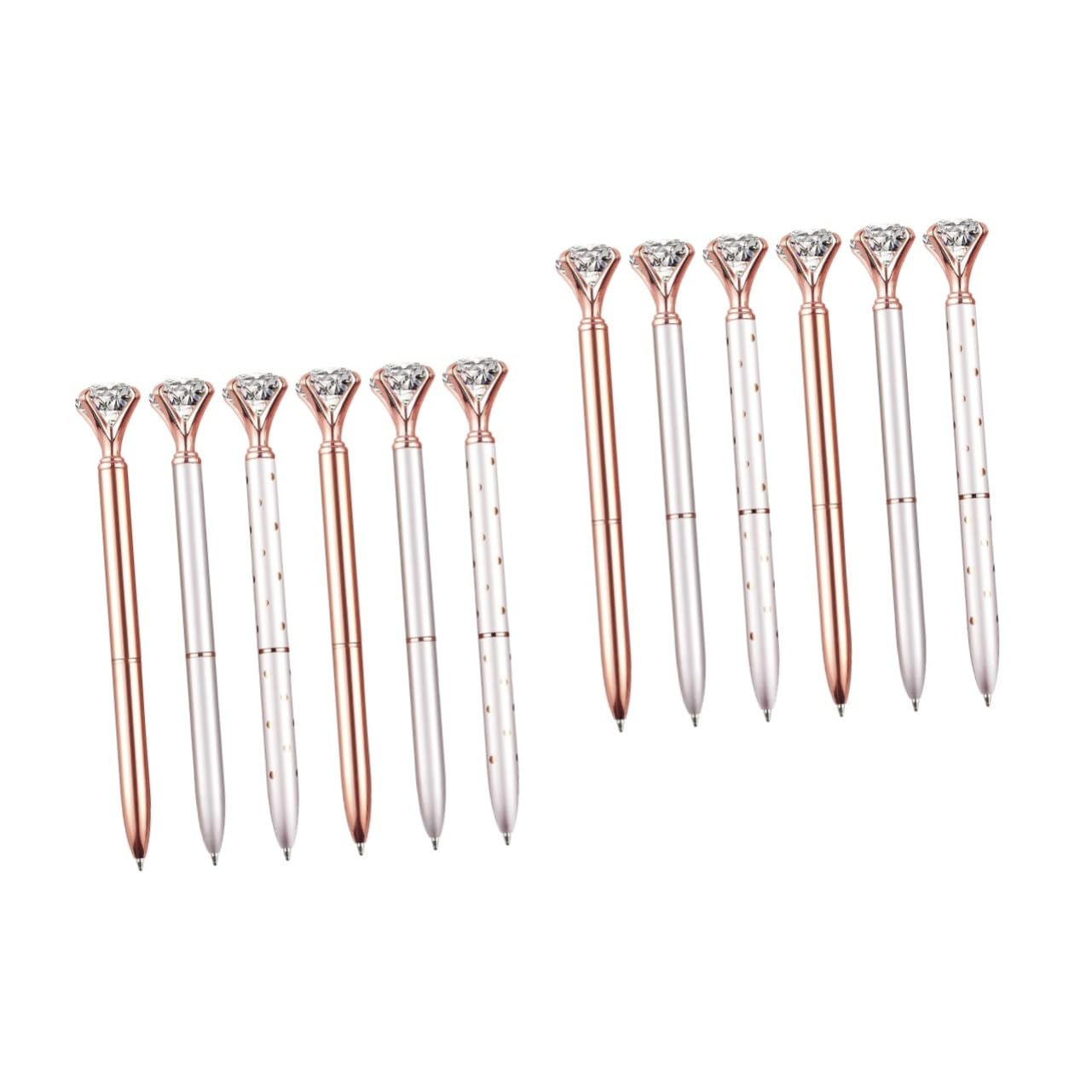 SHINEOFI 12pièces Stylo à Bille Forme De Diamant De Stylos Créatifs Pour Maison Études Pour Étudiants Portable Et Léger