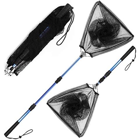 Blue Billow Telescopic Fishing Net with Waterproof Nylon Mesh Cover