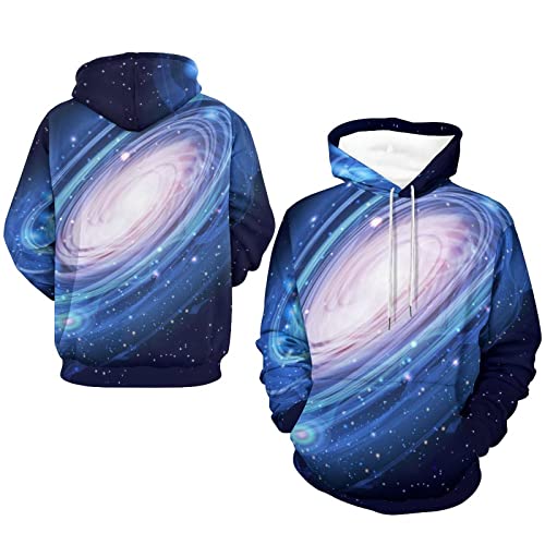 Hoodie Galaxie Bleue UMENG sweat unisexe à capuche taille S