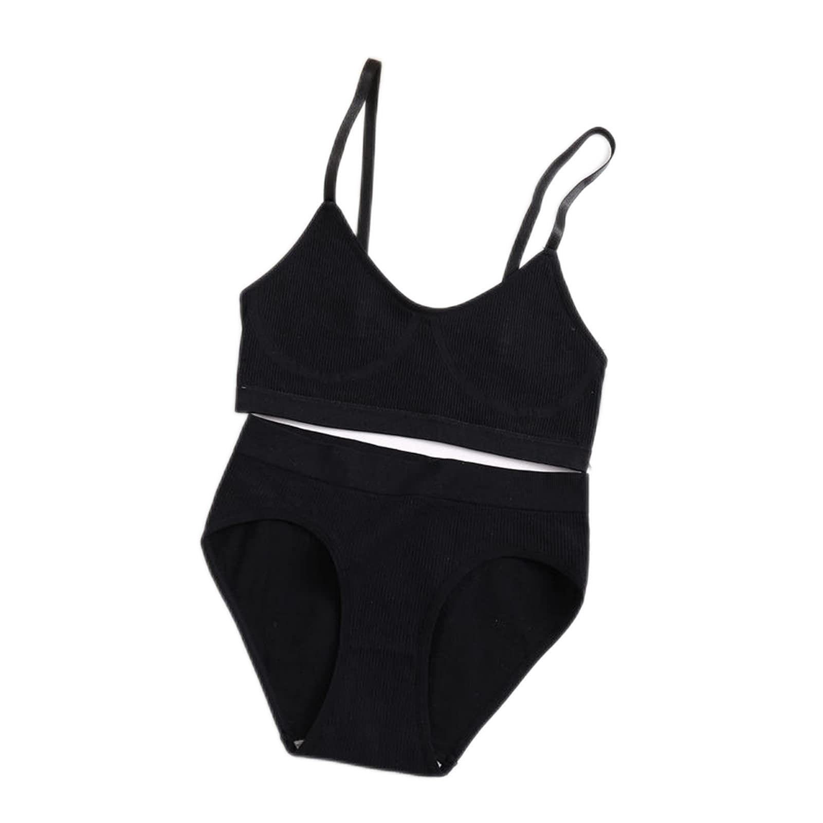 Compatible with Frauen BH Set Set Slipy Sexy Push Up Bralette Weibliche Fitness Nahtlose Unterwäsche Sports Dessous Büste Büste Set Tank Crop Tops S-XL.(Briefs Style Black,L-XL)