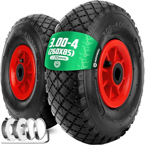 Roue Pour Diable TMV24® Lot De 2 Pneus De Diable 3.00-4 - 260 X 85 - Avec Roue De Chariot