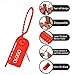 100 Plastic Security Seals Secure Anti-Tamper Fire Extinguisher Tags Numbered Zip Ties Inspection Tags Breakaway Label Tags Pull Tite Safey Tags for Bags, Clothes (Red)