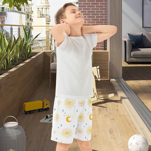 Mystical Eyes Athletic Shorts with Zipper Pockets, Youth Boys Athletic Running Shorts for Summer 5