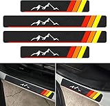 4Pcs Carbon Fiber Leather Sticker Door Entry Guard Stickers Scuff Plate for Toyota Tacoma 4Runner Tundra Rav4 Highlander Sequoia Door Sill Protector Car Accessories
