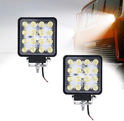 Froadp 48W Lampada da Lavoro a LED Faro Barra Luminosa Offroad Proiettori Impermeabile IP67 Luce di Retromarcia Set Fari Supplementari per Moto Camion Trattore SUV UTV ATV (2 Pezzi)