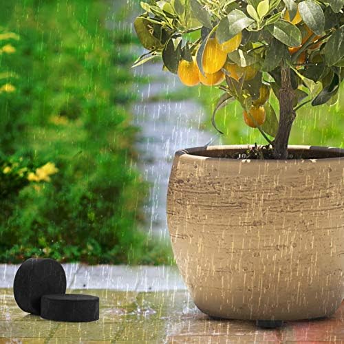 BELLE VOUS Invisible Plant Pot Feet (40 Pack) - Invisible Black Flower Pot Risers - Non-Slip with Strong Self Adhesive Pads for Medium and Large Sized Pots - Lifter Pads for Indoor and Outdoor Plants