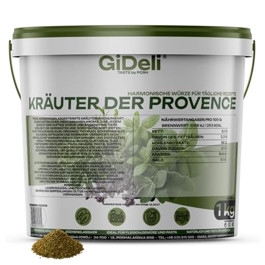 GiDeli Kräuter der Provence 1kg im Eimer - Getrocknete Küchenkräuter - Fisch Gewürzmischung - Kräuterkomposition zum Würzen von Suppen und Eintöpfen