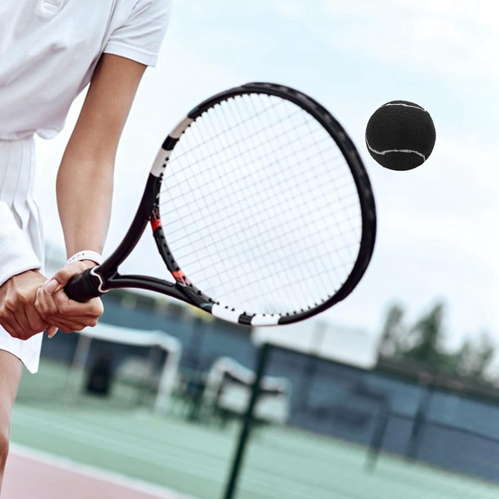 Paquete de 24 Pelotas de Tenis, Pelotas de Entrenamiento Elásticas Resistentes Al Desgaste, 66 mm, Pelota de Tenis para Práctica de Principiantes para Damas, Negro