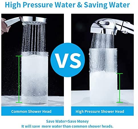 High Pressure Handheld Shower Head With On/Off Pause Switch - 3-Spray Settings Shower Heads With On/Off Switch Detachable Shower Head With Adjustable Holder (Shower Head) #TOP2