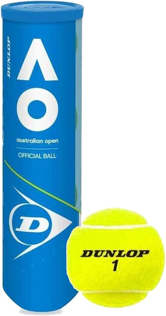 DUNLOP Australian Open (AO) Extra Duty All-Court Tennis Balls - 3 Ball Can (4 Cans)